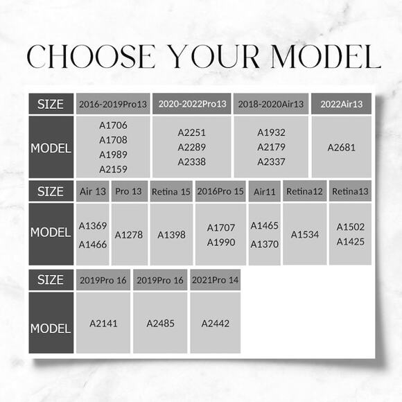 NEW! Macbook Air 13” - Hard Case & keyboard protector- White Marble - Picture 4 of 13